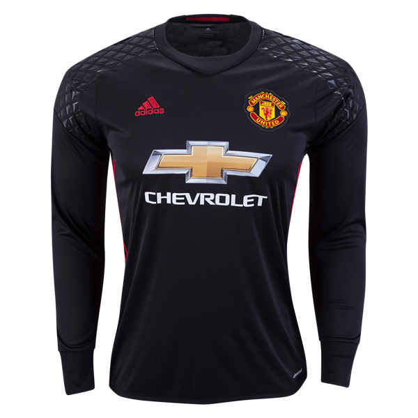 Manchester United Black Goalkeeper 2016-17 LS Soccer Jersey Shirt